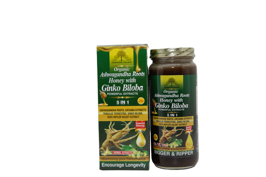 Organic Asgawanda Roots Honey With Ginko Biloba Live Life Healthy The Herbal Way