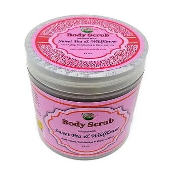 Body Scrub Infused with Sweet Pea & Wildflower Live Life Healthy The Herbal Way